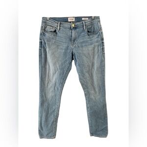 FRAME light wash mid rise skinny jeans